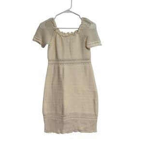NWOT SUNNY Cream Crochet Cotton Dress size 2
